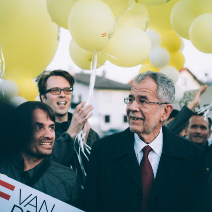 Foto von Alexander Van der Bellen im Wahlkampf