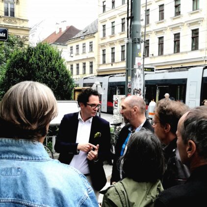 Markus Reiter bei einer Veranstaltung auf dem Siebensternplatz