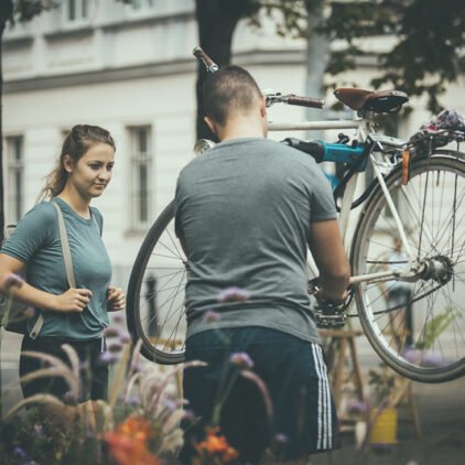 Foto einer Fahrradreperatur