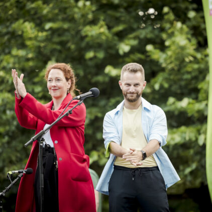 Judith Pühringer und Peter Kraus bei der Eröffnung von Wien am Fluss