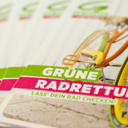 Foto des Folders zur Grünen Radrettung